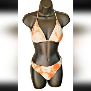 Orange Tie-Dye Bikini Set M
